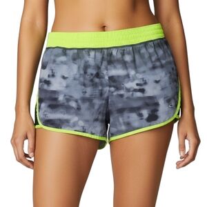 Champion Activewear Running Shorts Duo Dry Neon Yellow & Grey Women's Size L